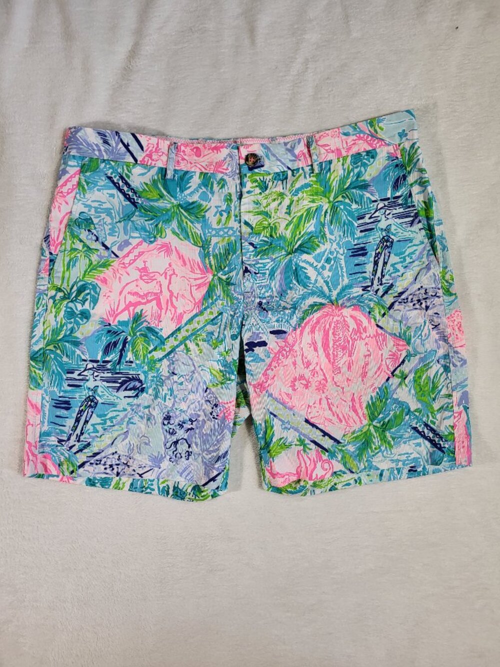 Lilly Pulitzer Men's Beaumont Short Multi Bohemian Queen 38
